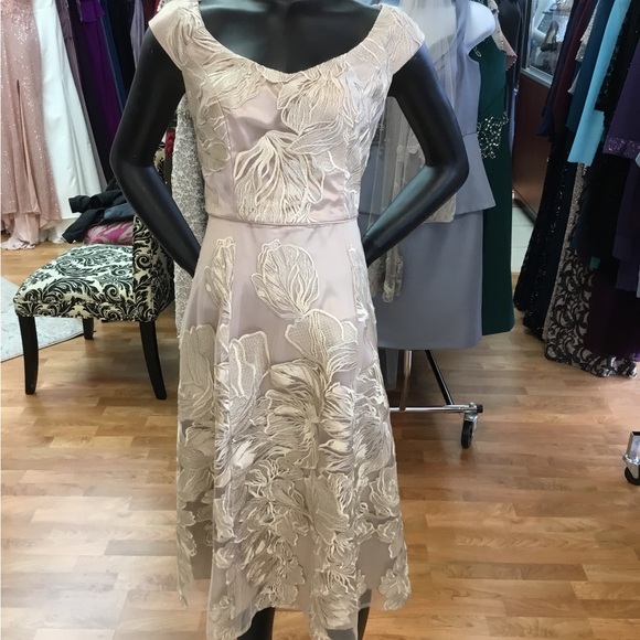 Champagne midi dress a-line size 4 by Alex Evenings nwt - Picture 2 of 4